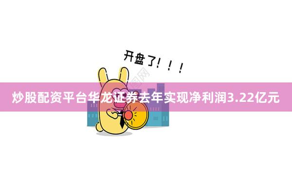 炒股配资平台华龙证券去年实现净利润3.22亿元