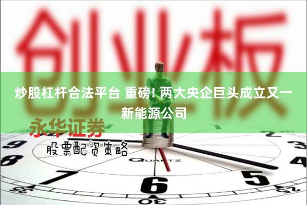 炒股杠杆合法平台 重磅! 两大央企巨头成立又一新能源公司