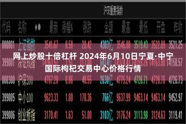 网上炒股十倍杠杆 2024年6月10日宁夏·中宁国际枸杞交易中心价格行情