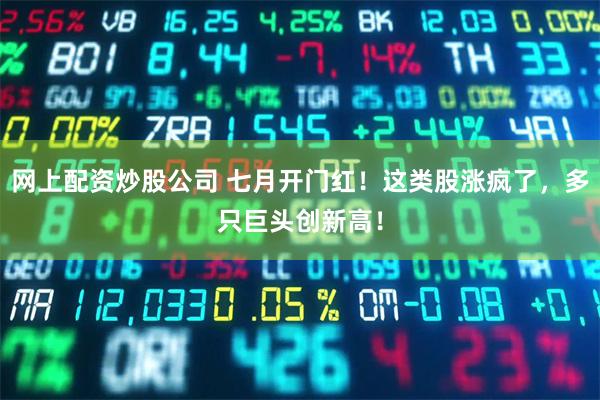 网上配资炒股公司 七月开门红！这类股涨疯了，多只巨头创新高！