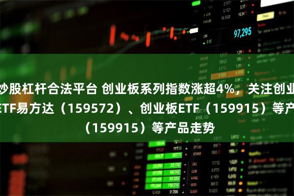 炒股杠杆合法平台 创业板系列指数涨超4%，关注创业板200ETF易方达（159572）、创业板ETF（159915）等产品走势